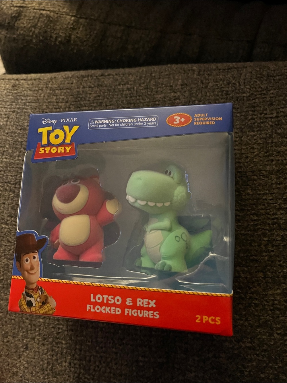Toy Story Lotso & Rex Flocked Figures - Pink & Green